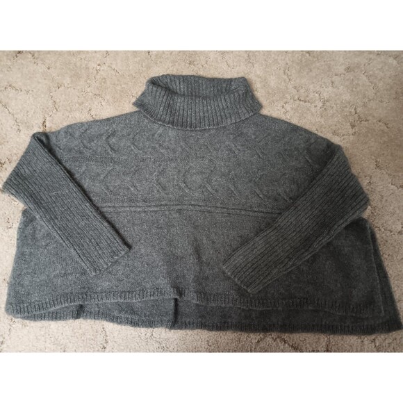 Eileen Fisher Sweaters - Eileen Fisher size L Gray Cashmere Wool Oversize Boxy Sweater Cowl Neck